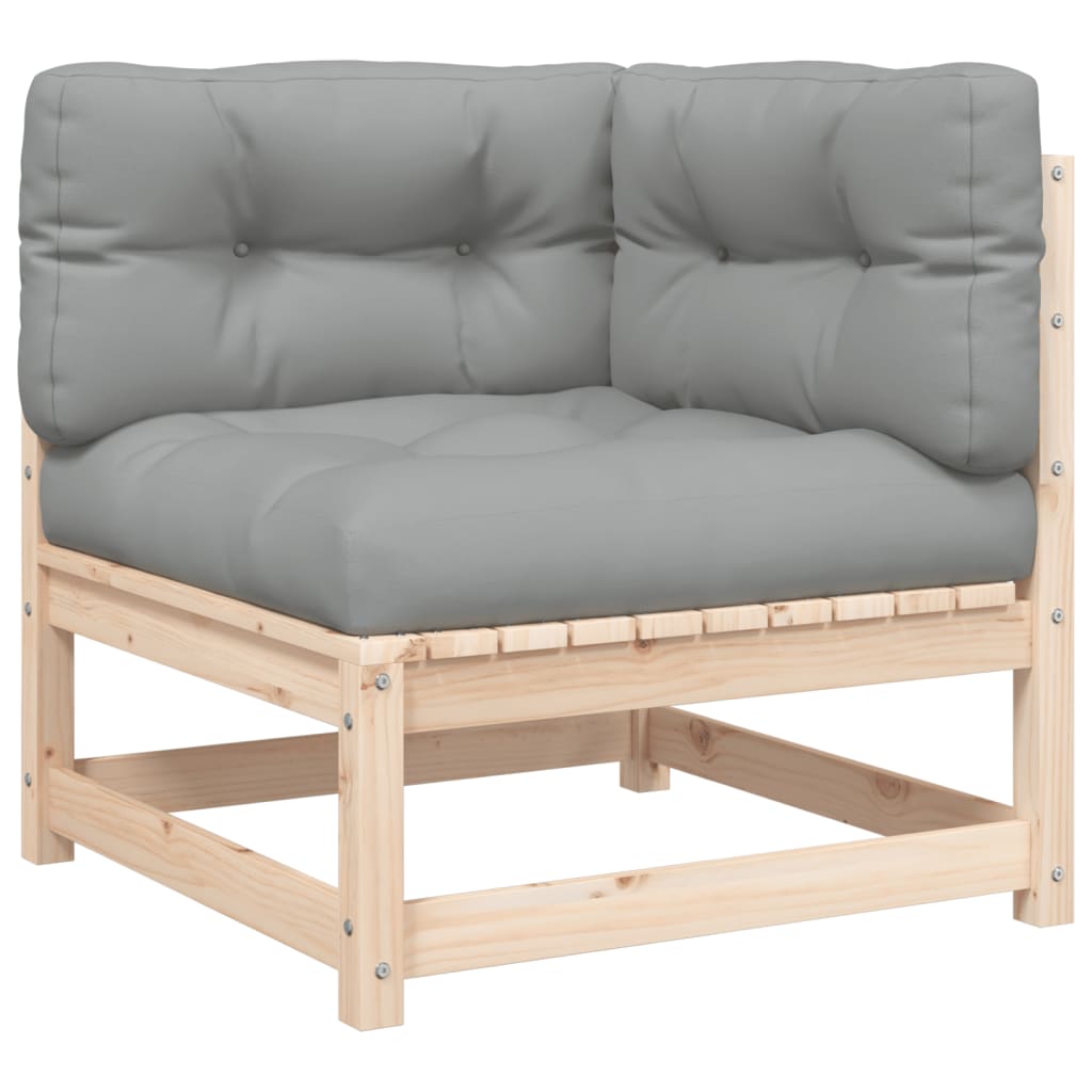 vidaXL Ogrodowe siedzisko narożne z poduszkami, lite drewno sosnowe