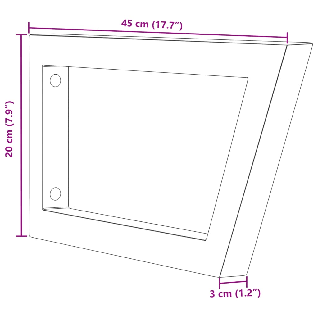 vidaXL Wsporniki do półki pod umywalkę, 2 szt., białe, trapezowe, stal