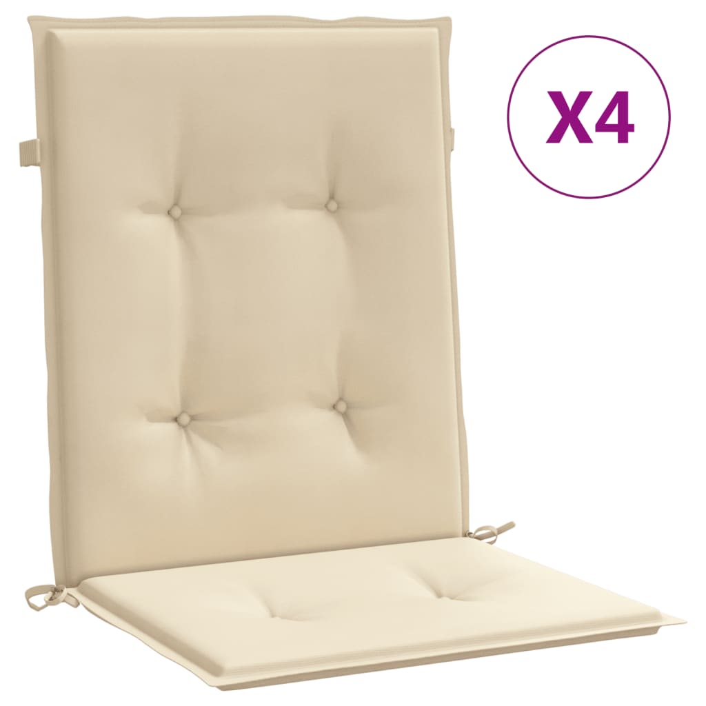 vidaXL Poduszki na krzesła ogrodowe, 4 szt., beżowe, 100x50x3 cm