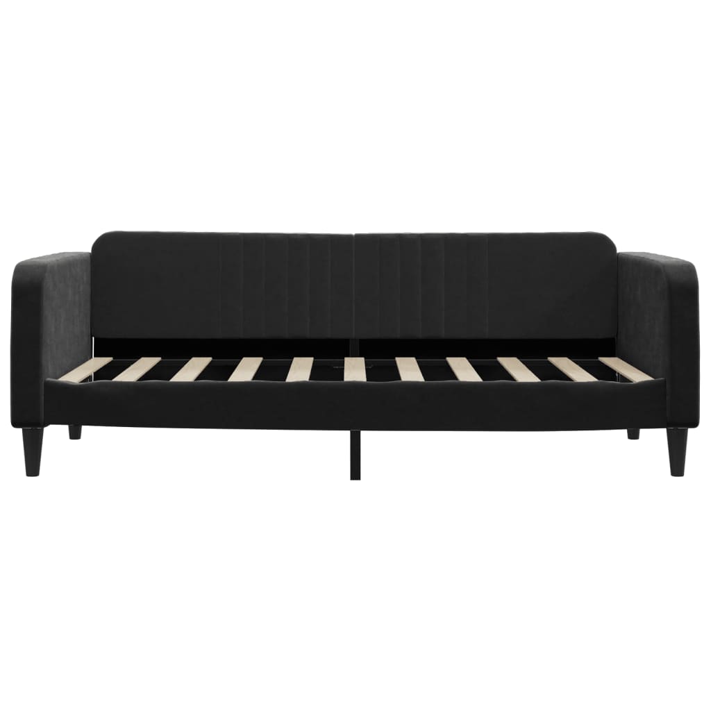 vidaXL Sofa z materacem do spania, czarna, 90x190 cm, aksamit