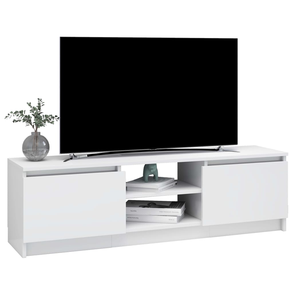 vidaXL Szafka pod TV, wysoki połysk, biała, 120x30x35,5 cm