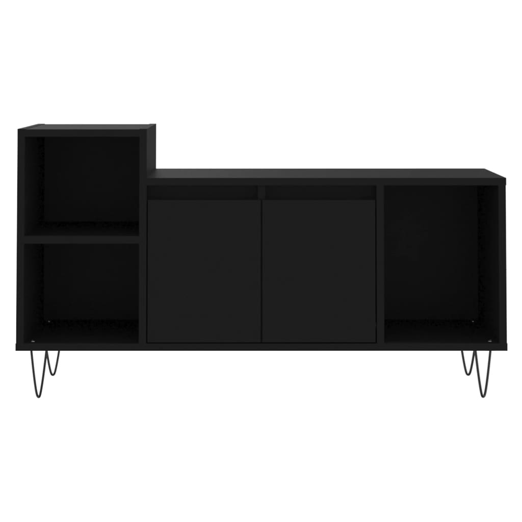vidaXL Szafka pod TV, czarna, 100x35x55 cm, materiał drewnopochodny