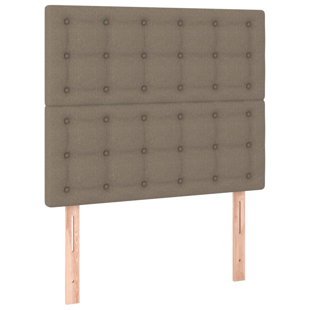 vidaXL Zagłówek do łóżka z LED, taupe, 100x5x118/128 cm, tkanina