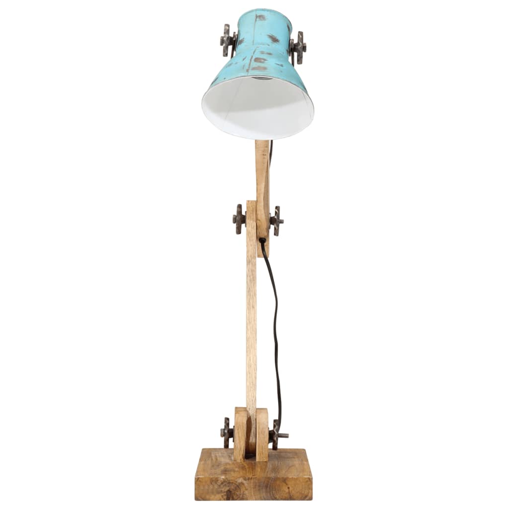vidaXL Lampa stołowa, 25 W, postarzany niebieski, 23x18x96 cm, E27