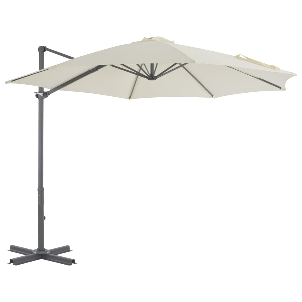 vidaXL Parasol wiszący z aluminiowym słupkiem, 300 cm, piaskowy