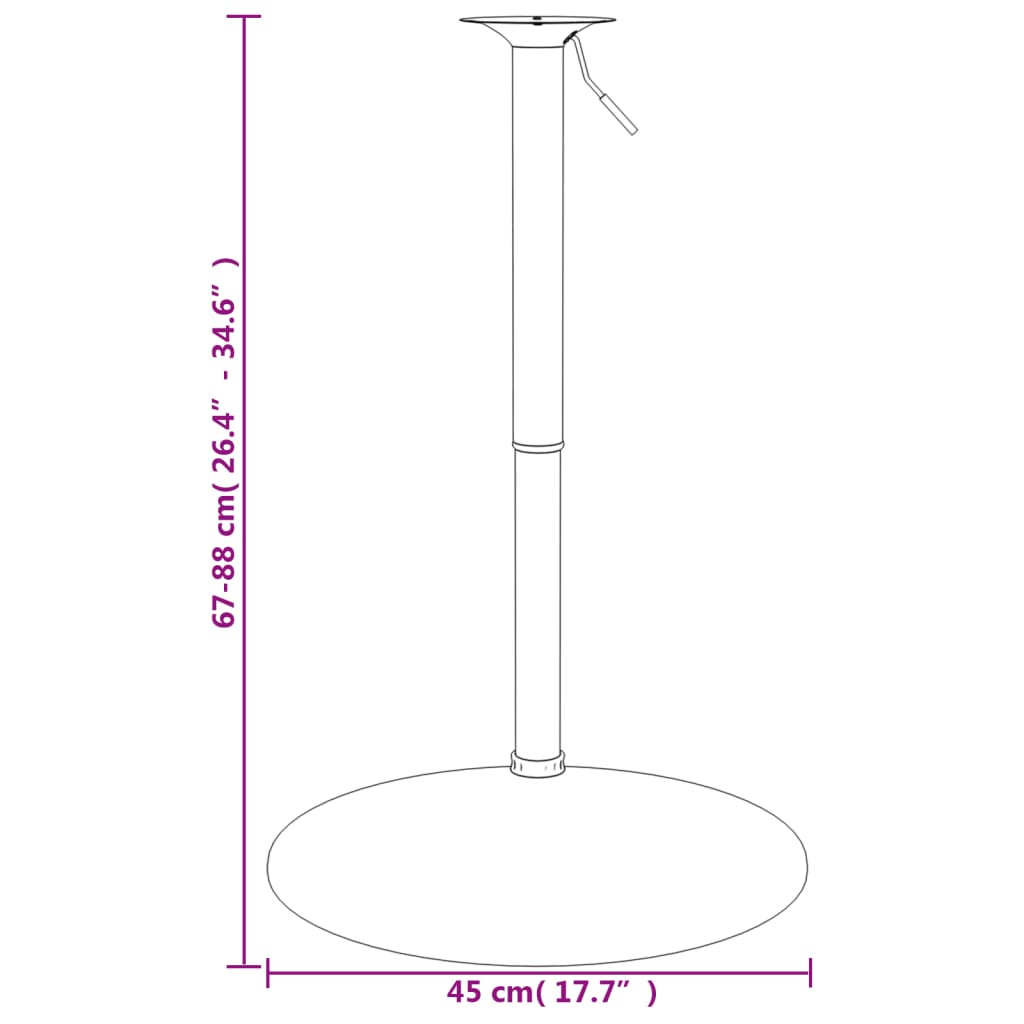 vidaXL Podstawa stolika barowego, 45x90 cm, chromowana stal