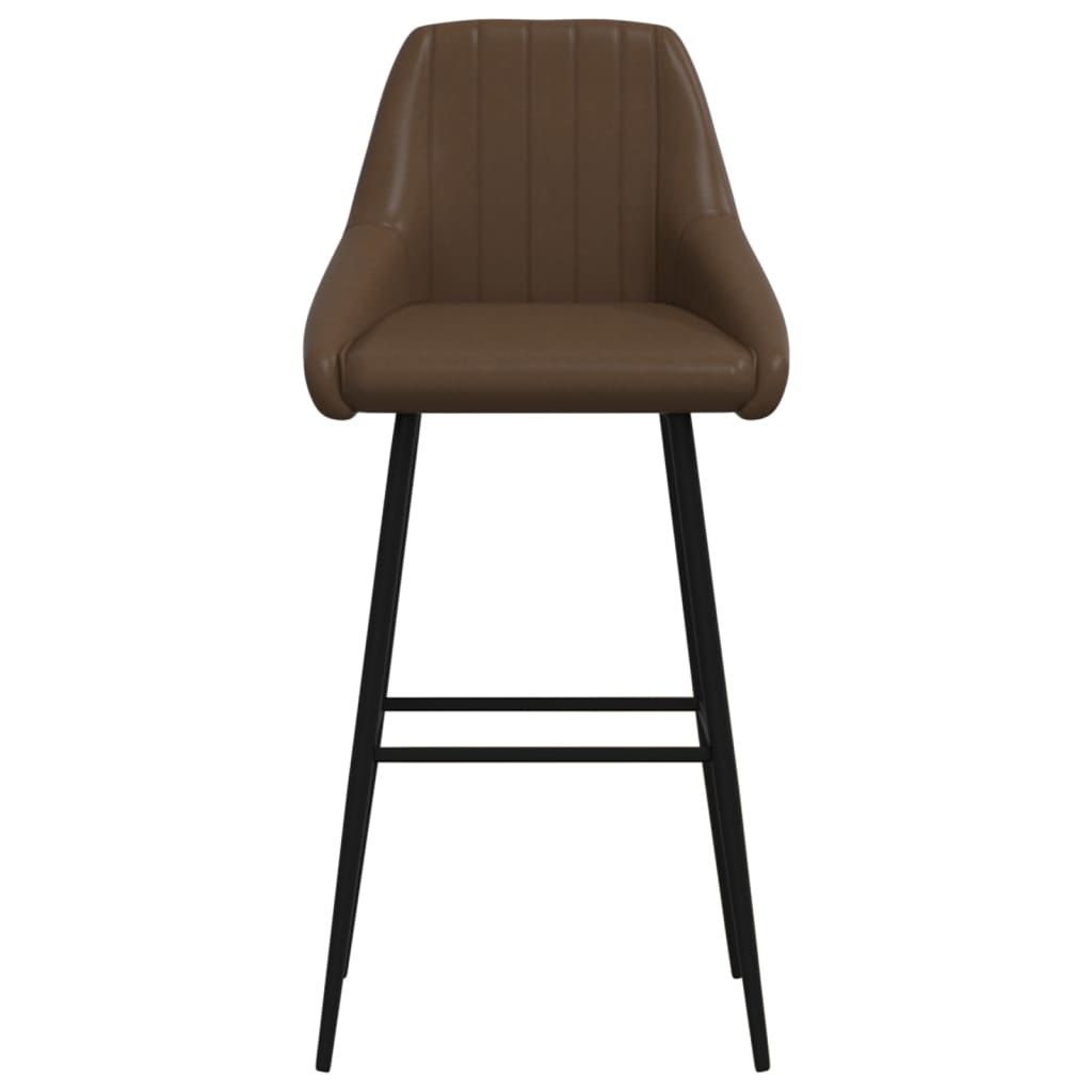 vidaXL Krzesła barowe, 2 szt., ciemnobrązowe, sztuczna skóra