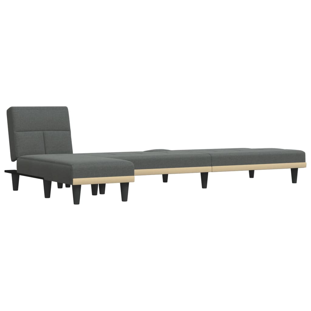 vidaXL Sofa rozkładana L, ciemnoszara, 255x140x70 cm, tkanina