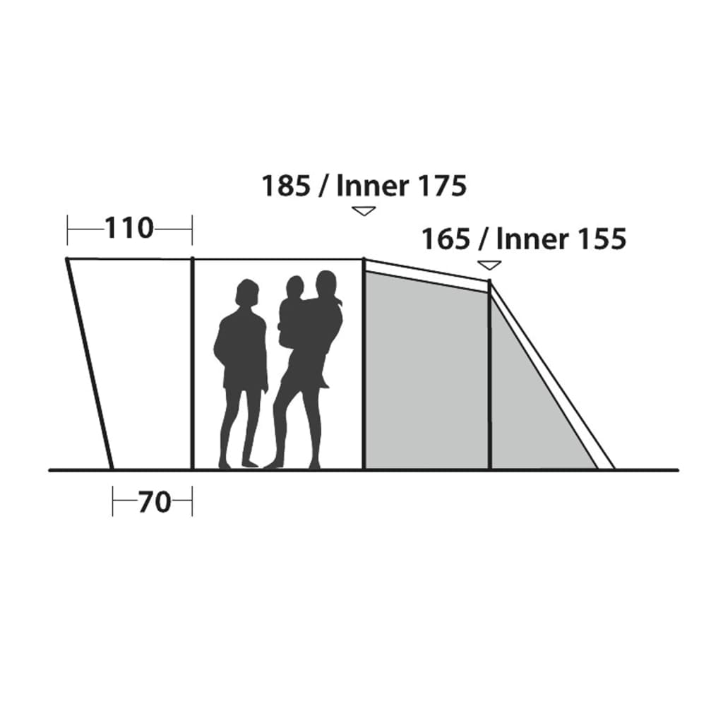 Easy Camp Namiot tunelowy Palmdale 400, 4-osobowy, niebieski