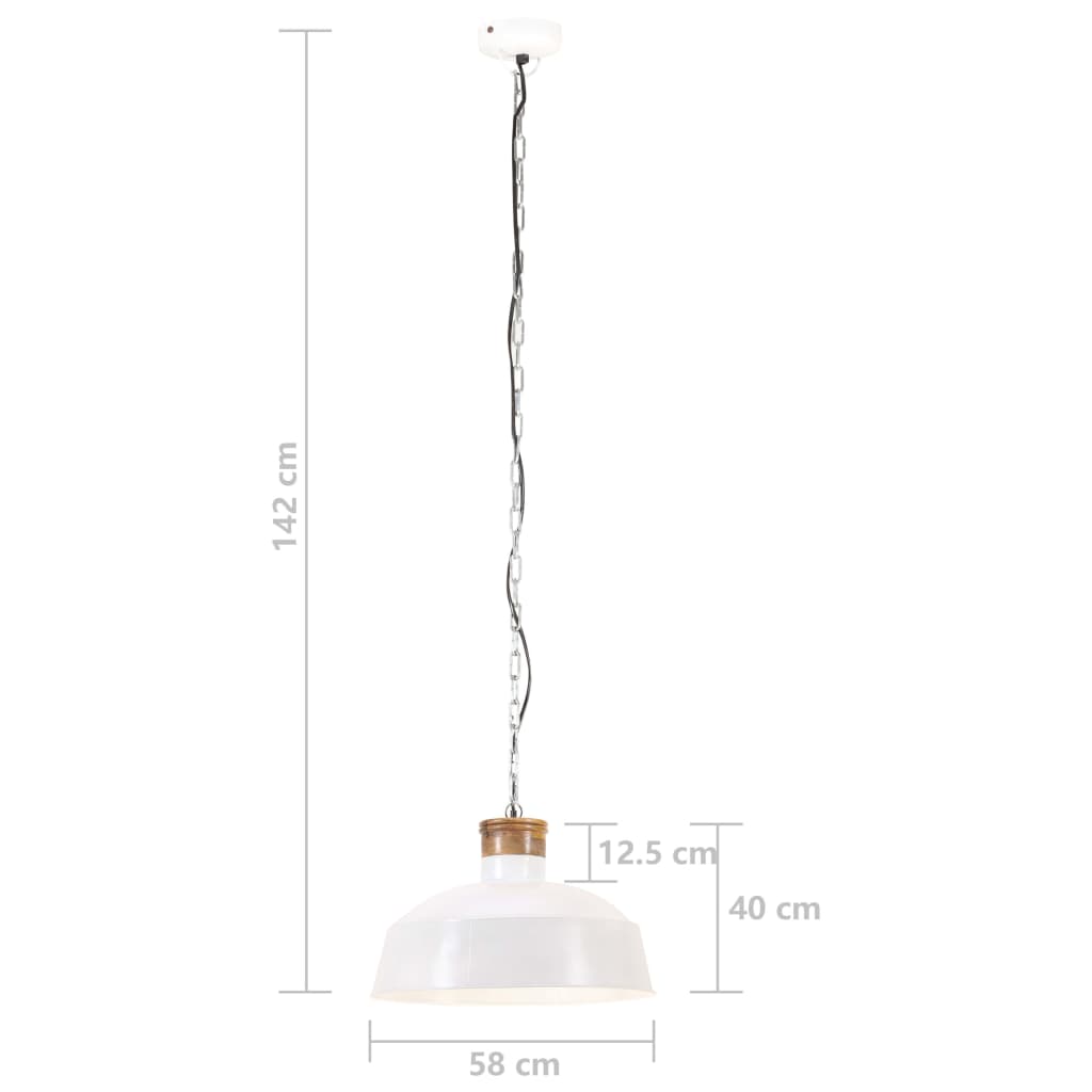 vidaXL Industrialna lampa wisząca, 58 cm, biała, E27