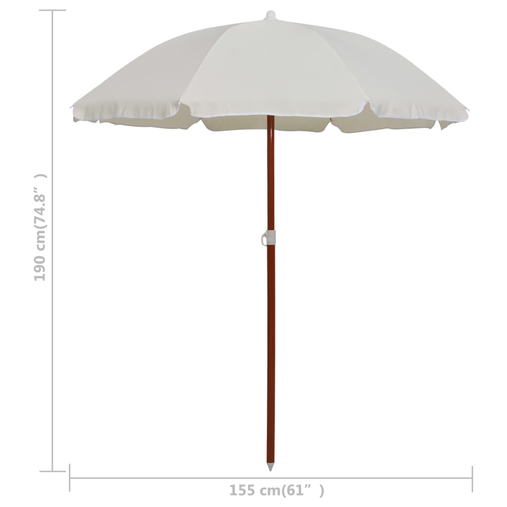 vidaXL Parasol ogrodowy na stalowym słupku, 180 cm, piaskowy