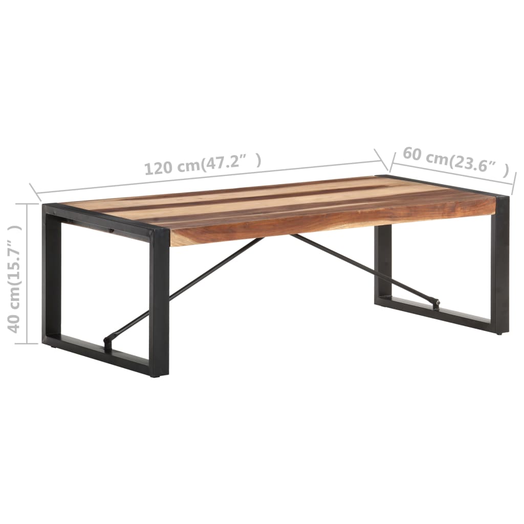 vidaXL Stolik kawowy, 120x60x40 cm, lite drewno