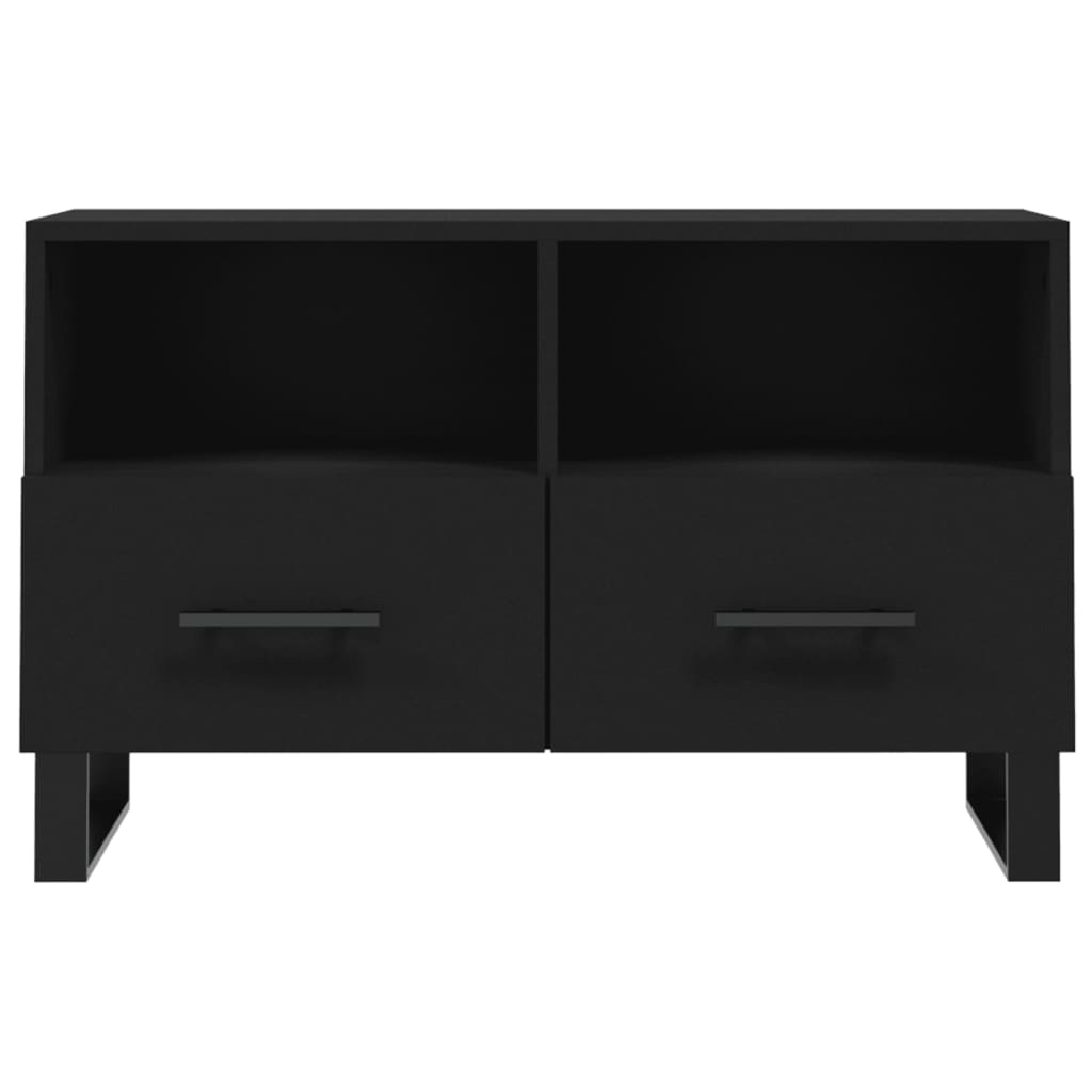 vidaXL Szafka pod TV, czarna, 80x36x50 cm, materiał drewnopochodny