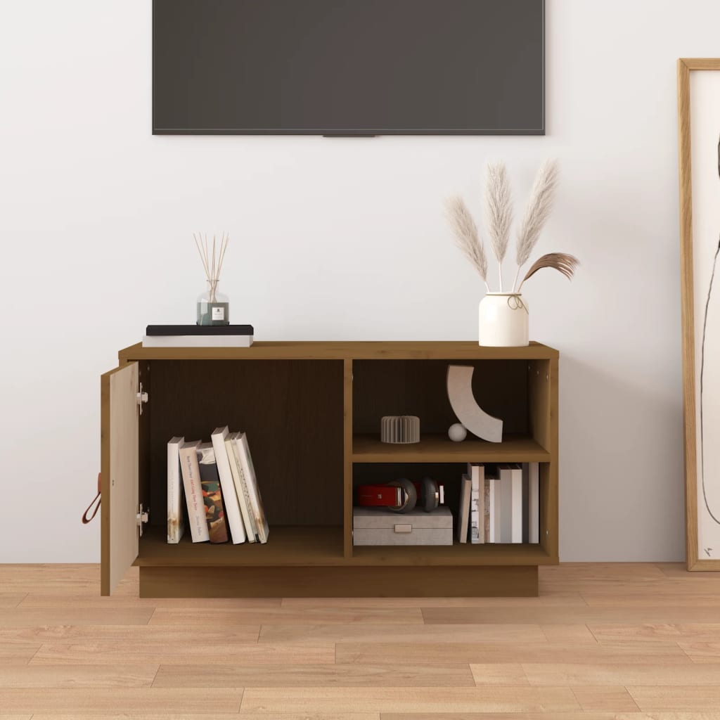 vidaXL Szafka pod telewizor, miodowy brąz, 70x34x40 cm, drewno sosnowe