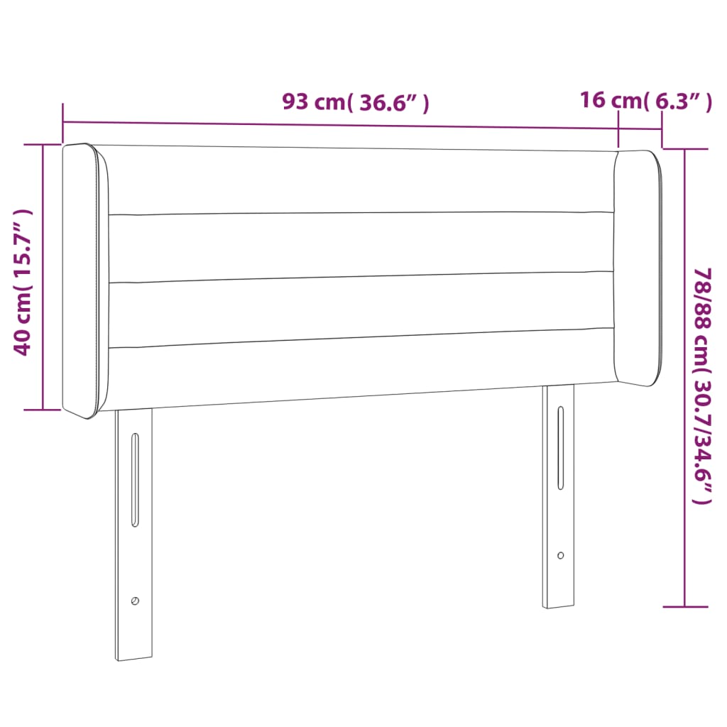 vidaXL Zagłówek do łóżka z LED, zielony, 93x16x78/88 cm, tkanina