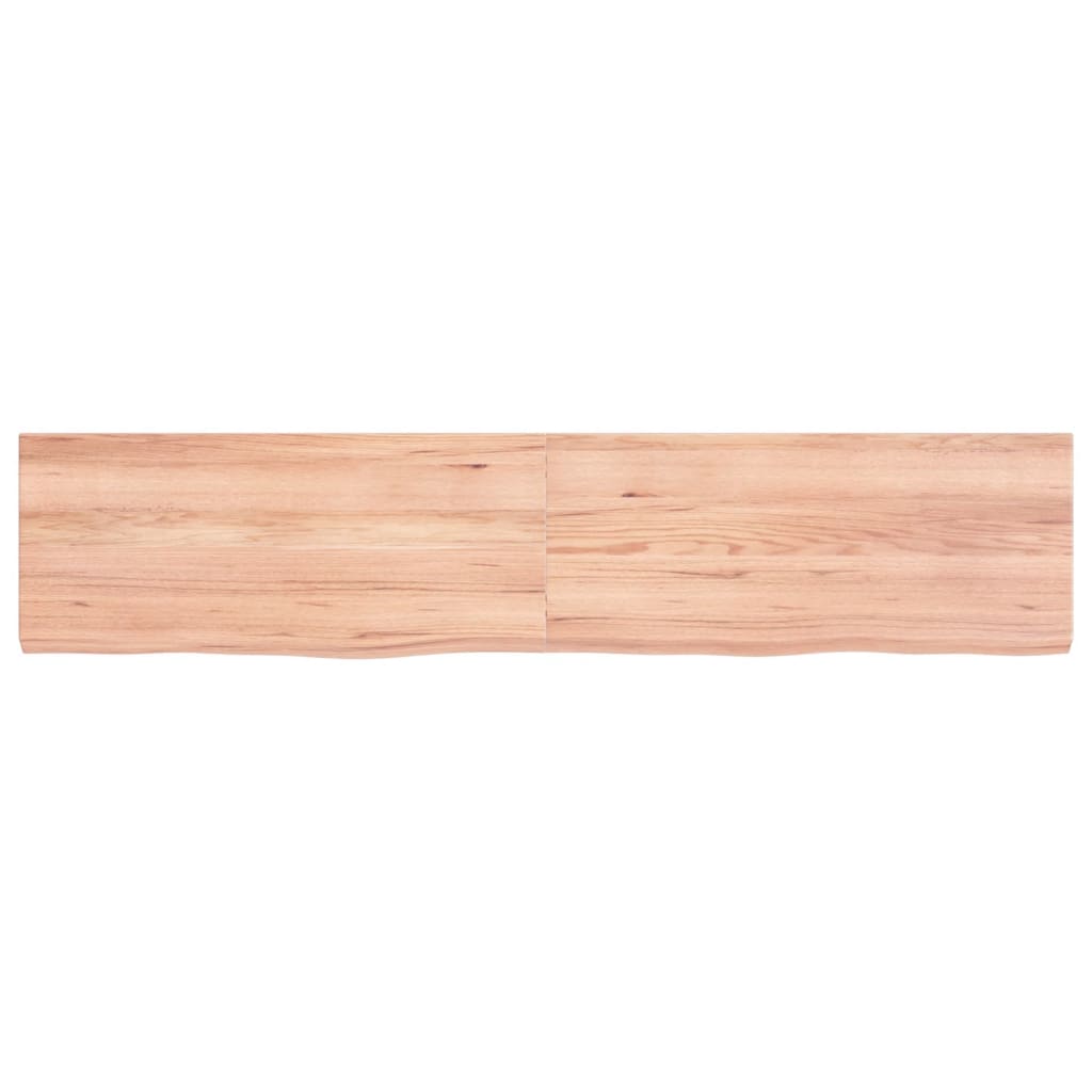vidaXL Półka, brązowa, 140x30x(2-4) cm, lakierowane lite drewno dębowe
