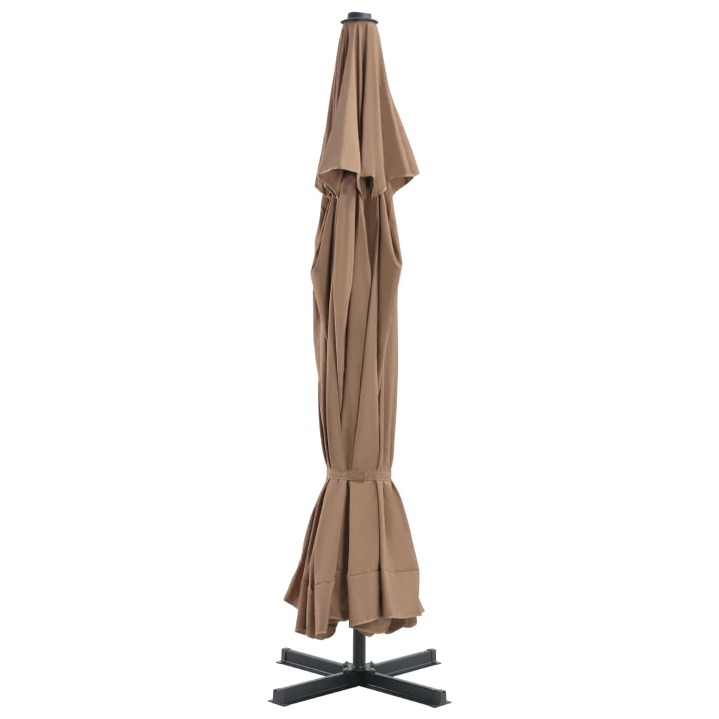 vidaXL Parasol ogrodowy na słupku aluminiowym, 500 cm, taupe