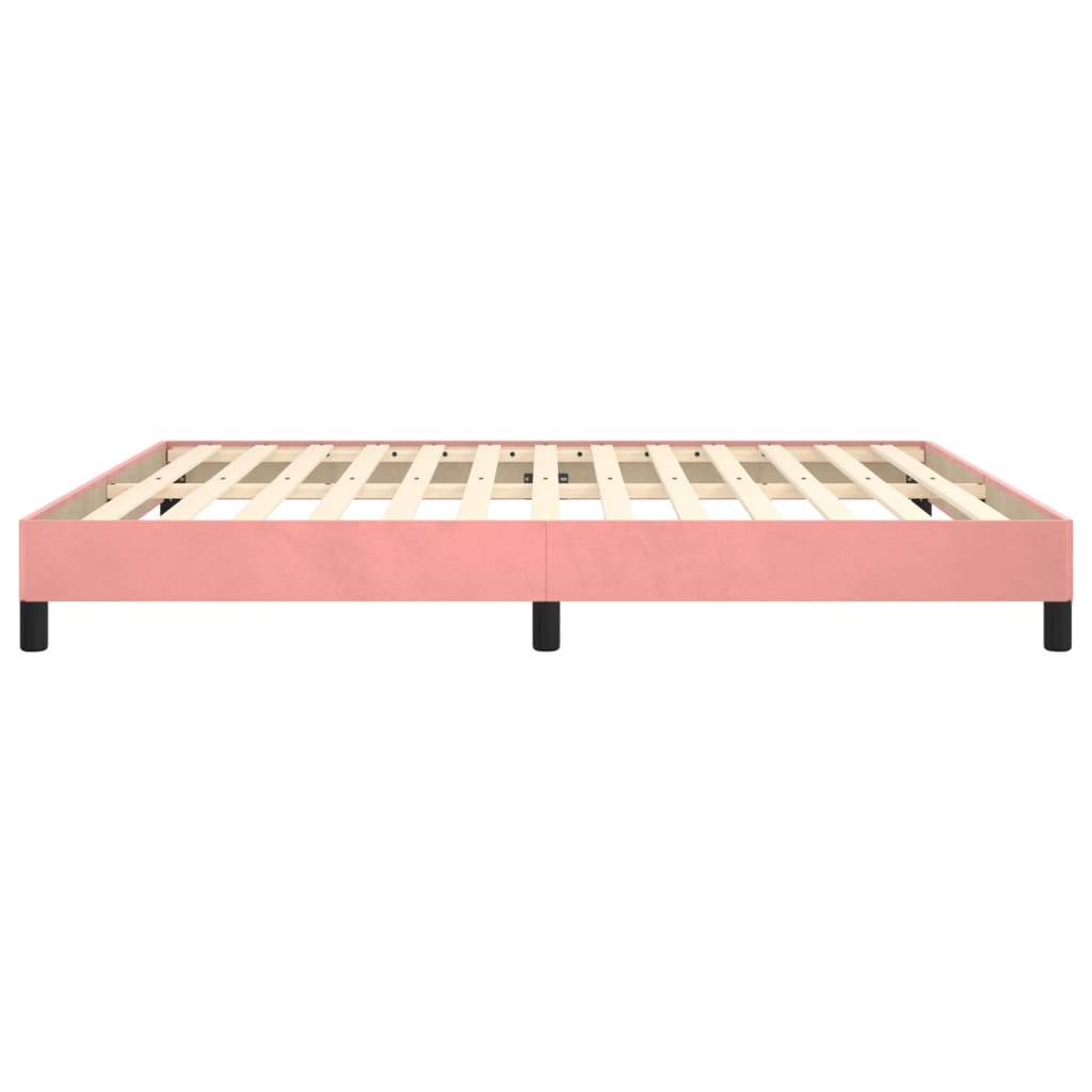 vidaXL Rama łóżka, różowa, 160 x 200 cm, tapicerowana aksamitem
