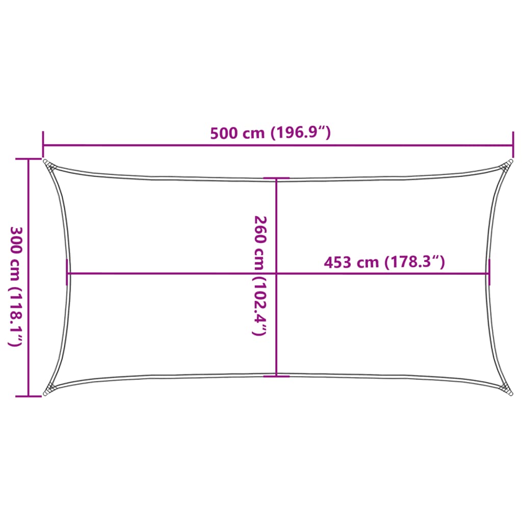 vidaXL Żagiel przeciwsłoneczny, piaskowy, 5x3 m, 100% poliester