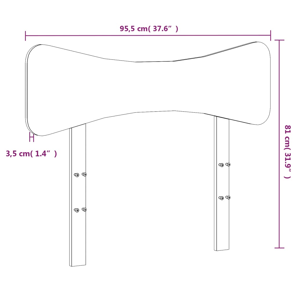 vidaXL Wezgłowie łóżka, woskowy brąz, 90 cm, lite drewno sosnowe