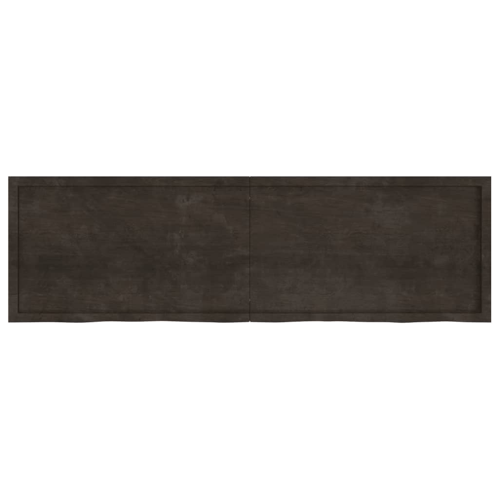 vidaXL Blat do łazienki, ciemnobrązowy, 200x60x(2-6) cm, lite drewno