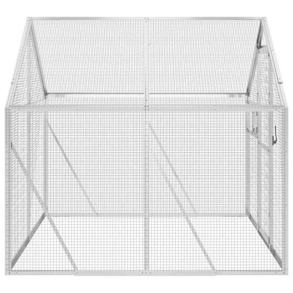 vidaXL Woliera, srebrna, 1,79x2x1,85 m, aluminium