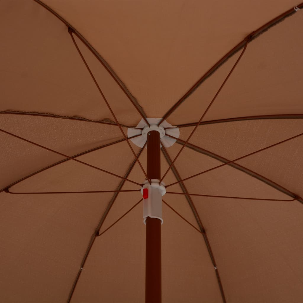 vidaXL Parasol ogrodowy na stalowym słupku, 240 cm, taupe