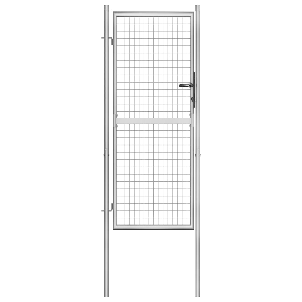 vidaXL Furtka ogrodowa, galwanizowana stal, 105x250 cm, srebrna