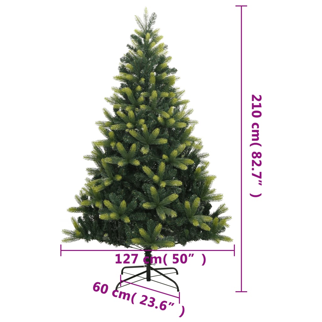 vidaXL Sztuczna choinka zawiasowa ze stojakiem, 210 cm