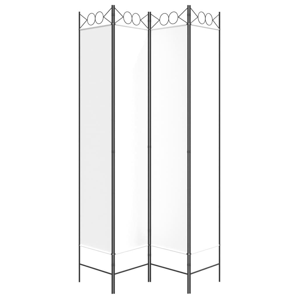 vidaXL Parawan 4-panelowy, biały, 160x220 cm, tkanina