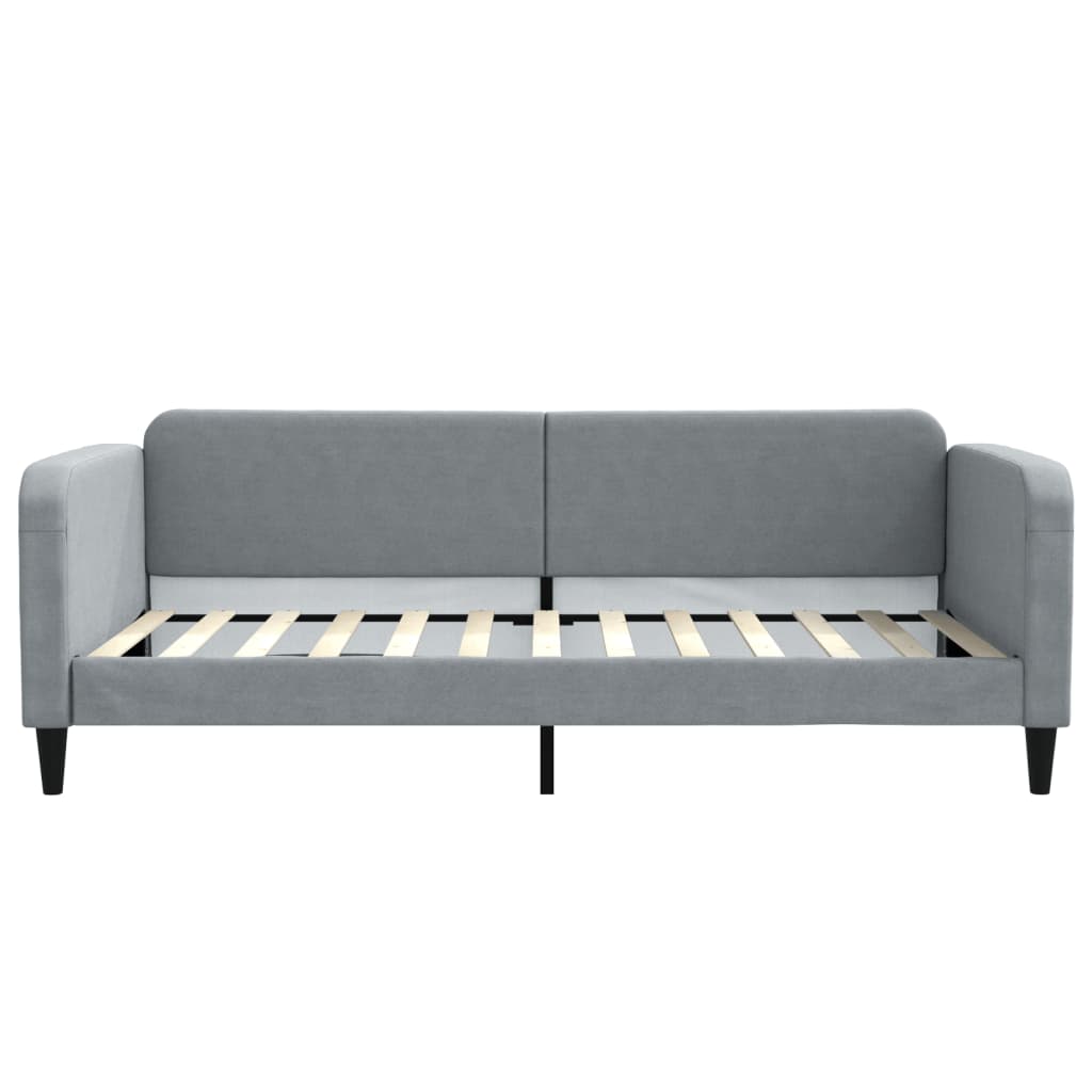 vidaXL Sofa rozsuwana z szufladami, jasnoszara, 100x200 cm, tkanina