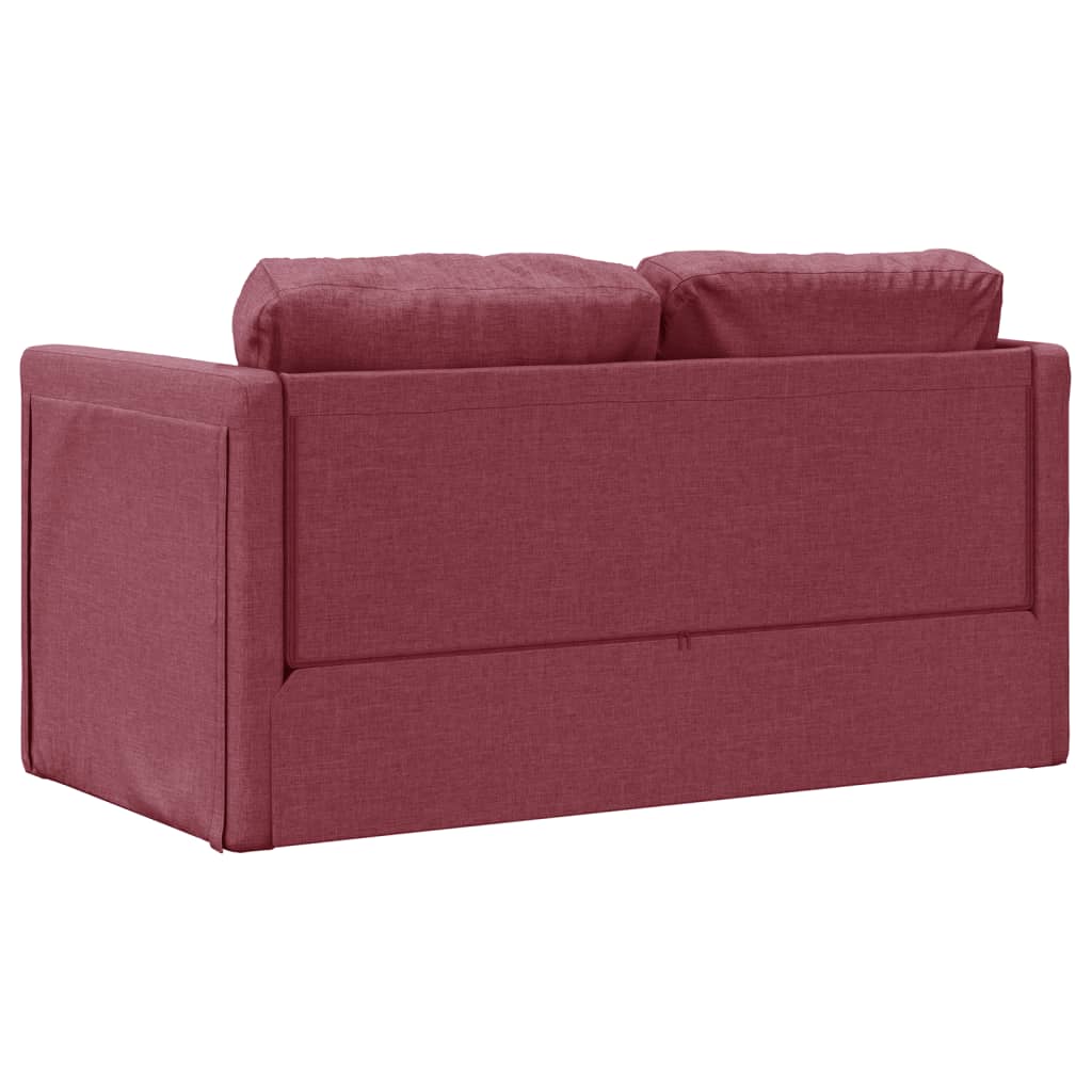 vidaXL Sofa podłogowa 2-w-1, winna czerwień, 112x174x55 cm, tkanina