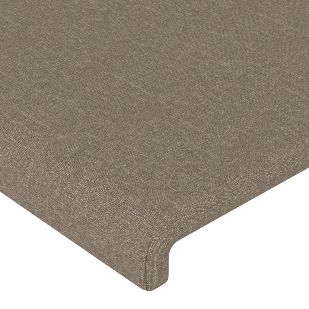 vidaXL Zagłówek do łóżka z LED, taupe, 100x5x118/128 cm, tkanina