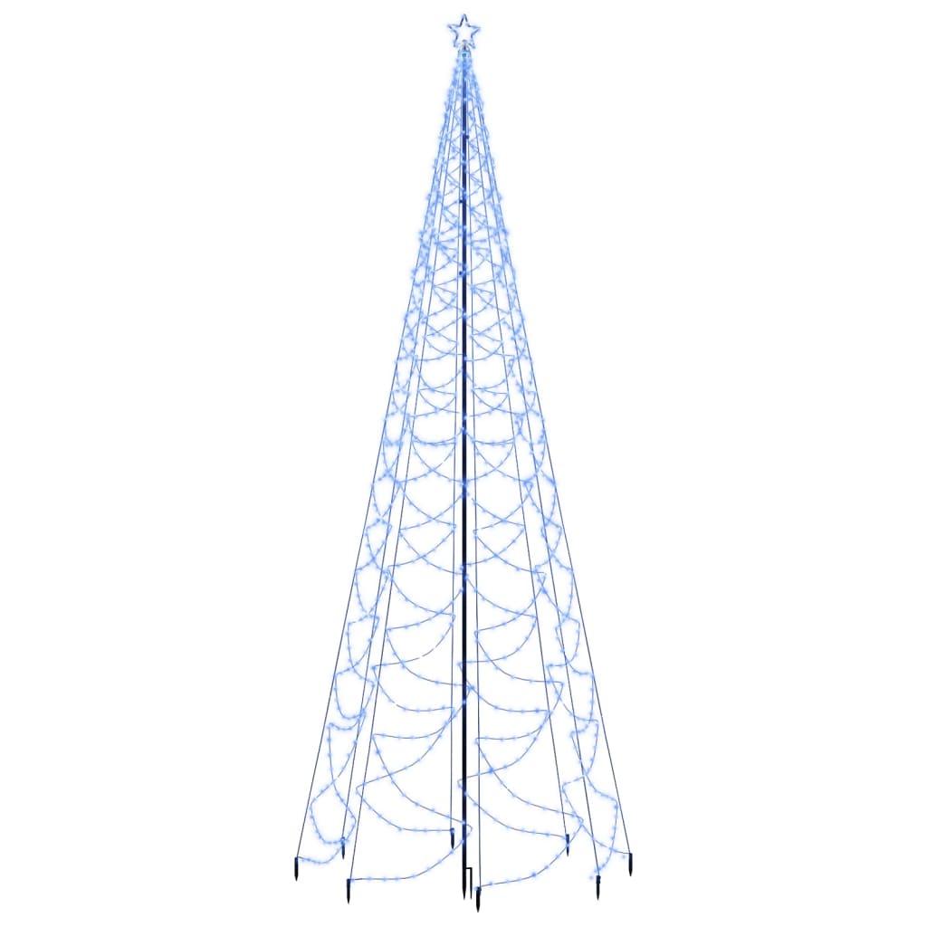 vidaXL Choinka z metalowym słupkiem, 1400 niebieskich diod LED, 5 m