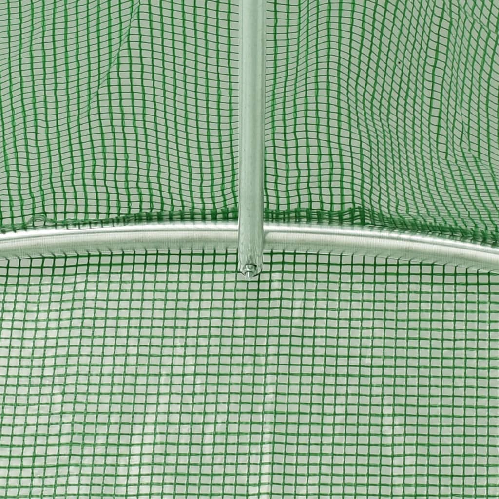 vidaXL Szklarnia ze stalową ramą, zielona, 20 m², 10x2x2 m