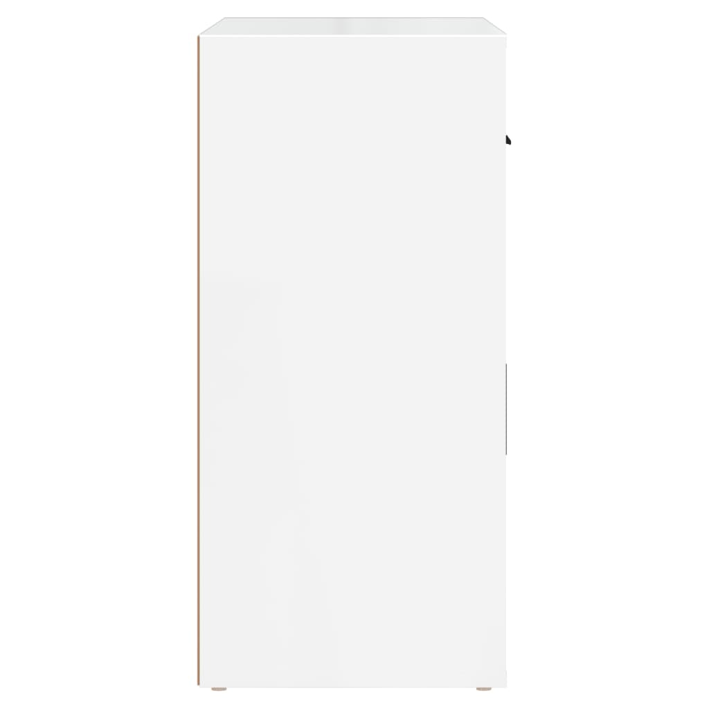 vidaXL Szafka, biała z połyskiem, 80x33x70 cm, materiał drewnopochodny