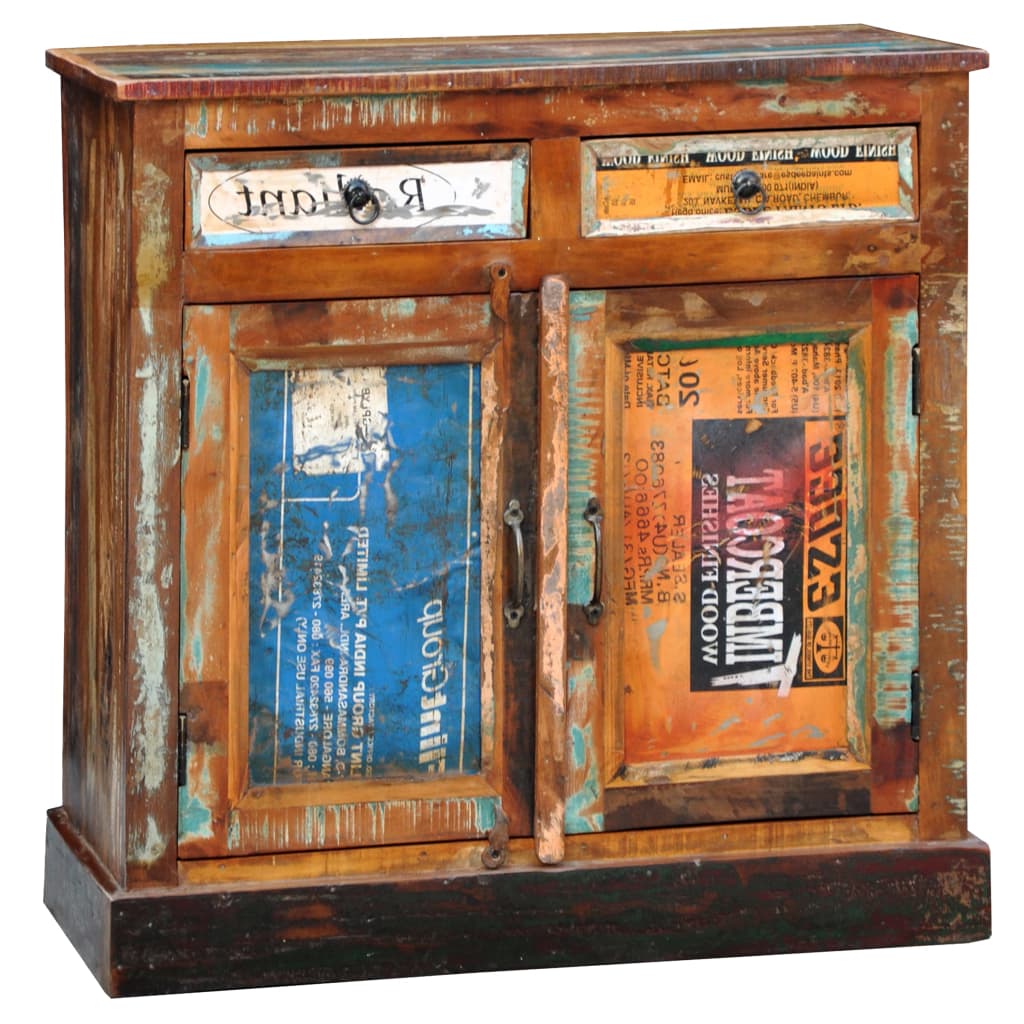 vidaXL Szafka vintage z drewna odzyskanego z 2 szufladami, 2-drzwiowa