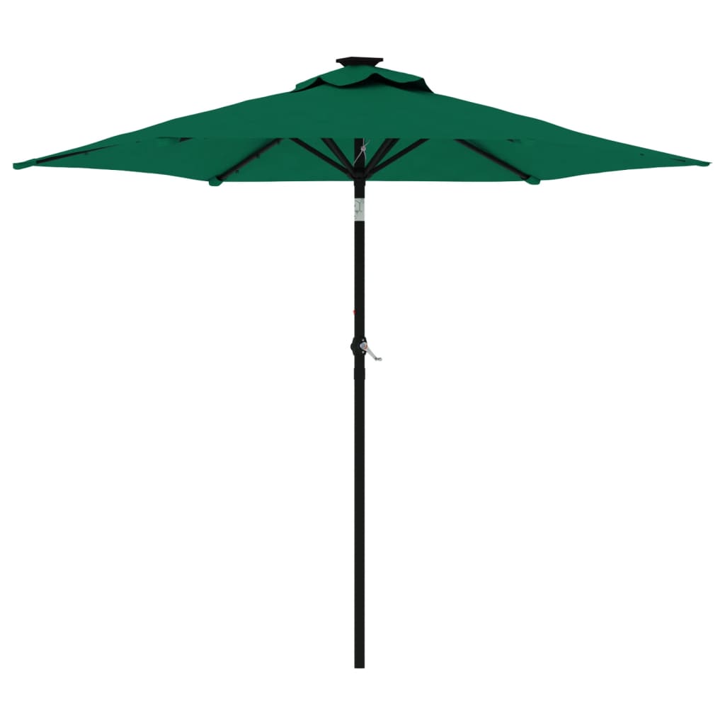 vidaXL Parasol ogrodowy na stalowym słupku, zielony, 225x225x212 cm