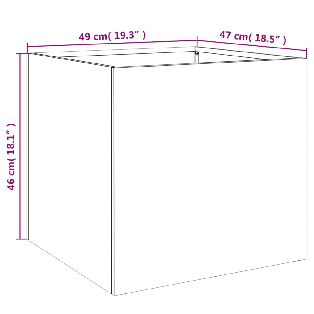 vidaXL Donica, antracytowa, 49x47x46 cm, stal