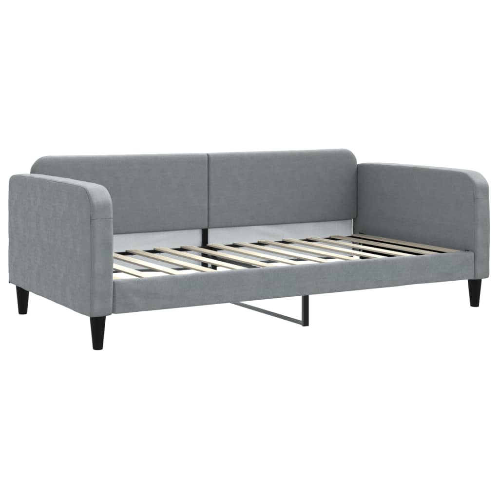 vidaXL Sofa rozsuwana z szufladami, jasnoszara, 100x200 cm, tkanina