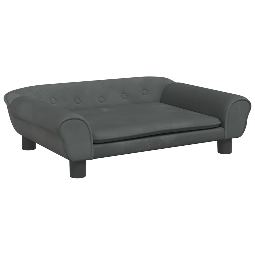 vidaXL Sofa dla dzieci, ciemnoszara, 70x45x26 cm, aksamit