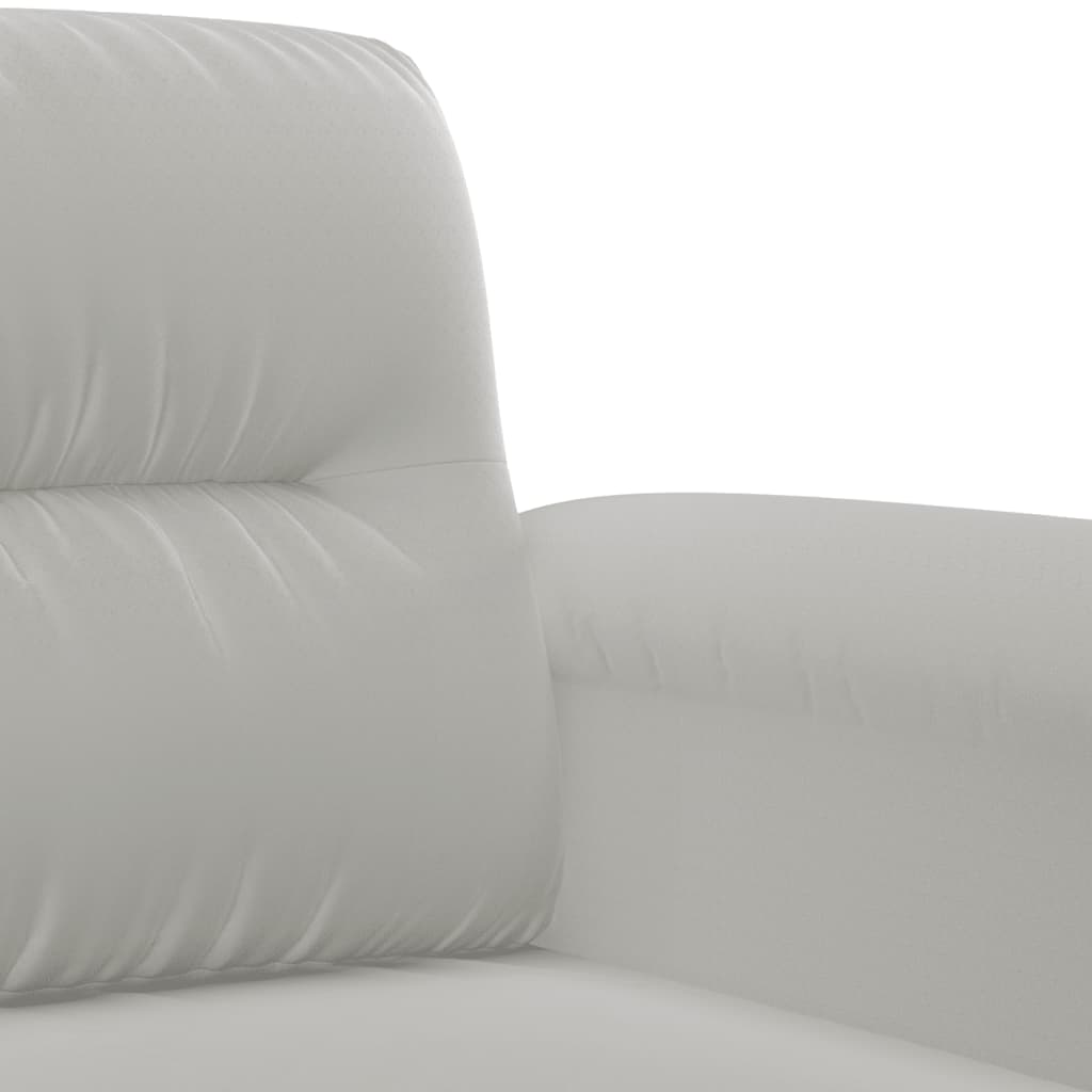 vidaXL Sofa 2-osobowa, jasnoszary, 140 cm, tapicerowana mikrofibrą