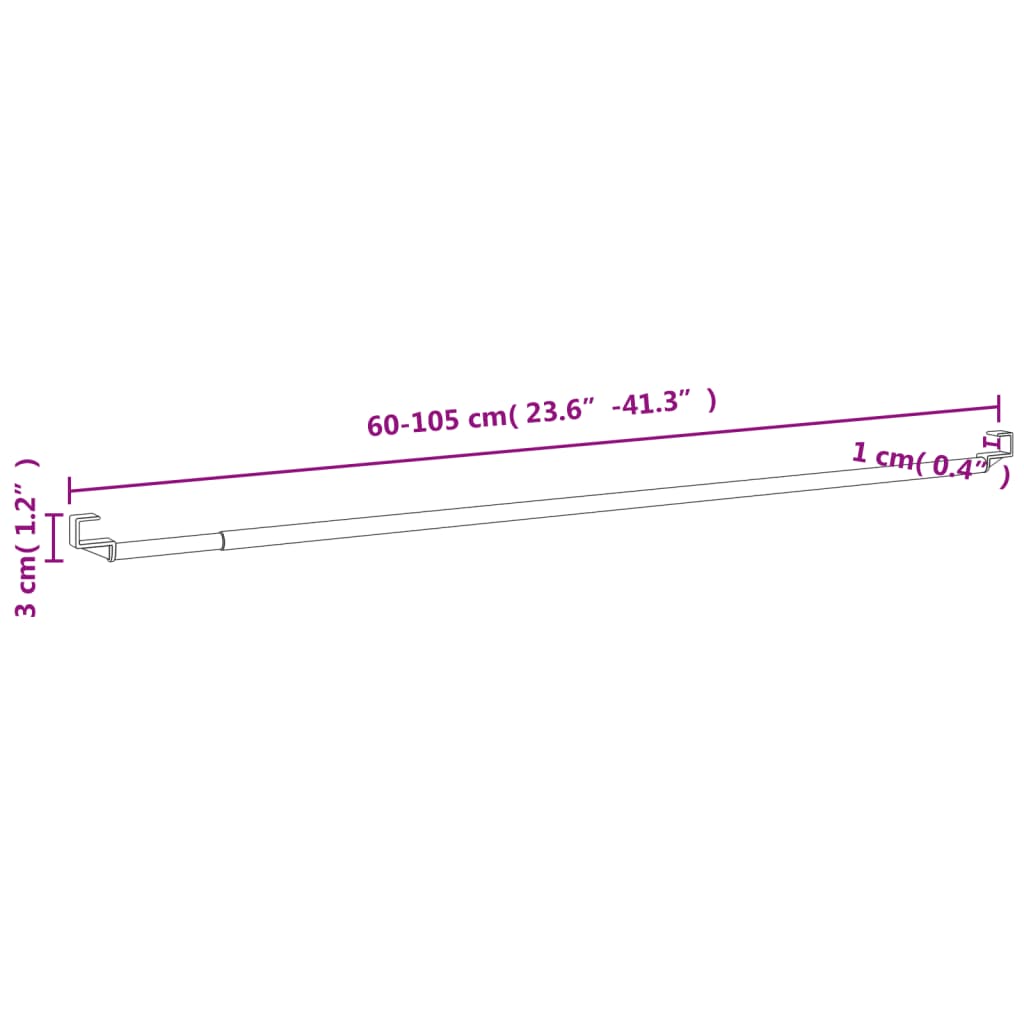 vidaXL Karnisze, 2 szt., biało-srebrne, 60-105 cm, aluminium