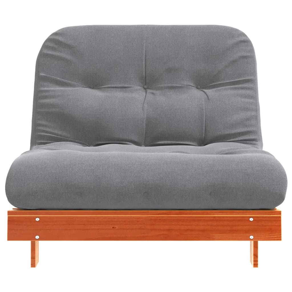 vidaXL Sofa rozkładana futon, z materacem, woskowy brąz, 100x206x11 cm