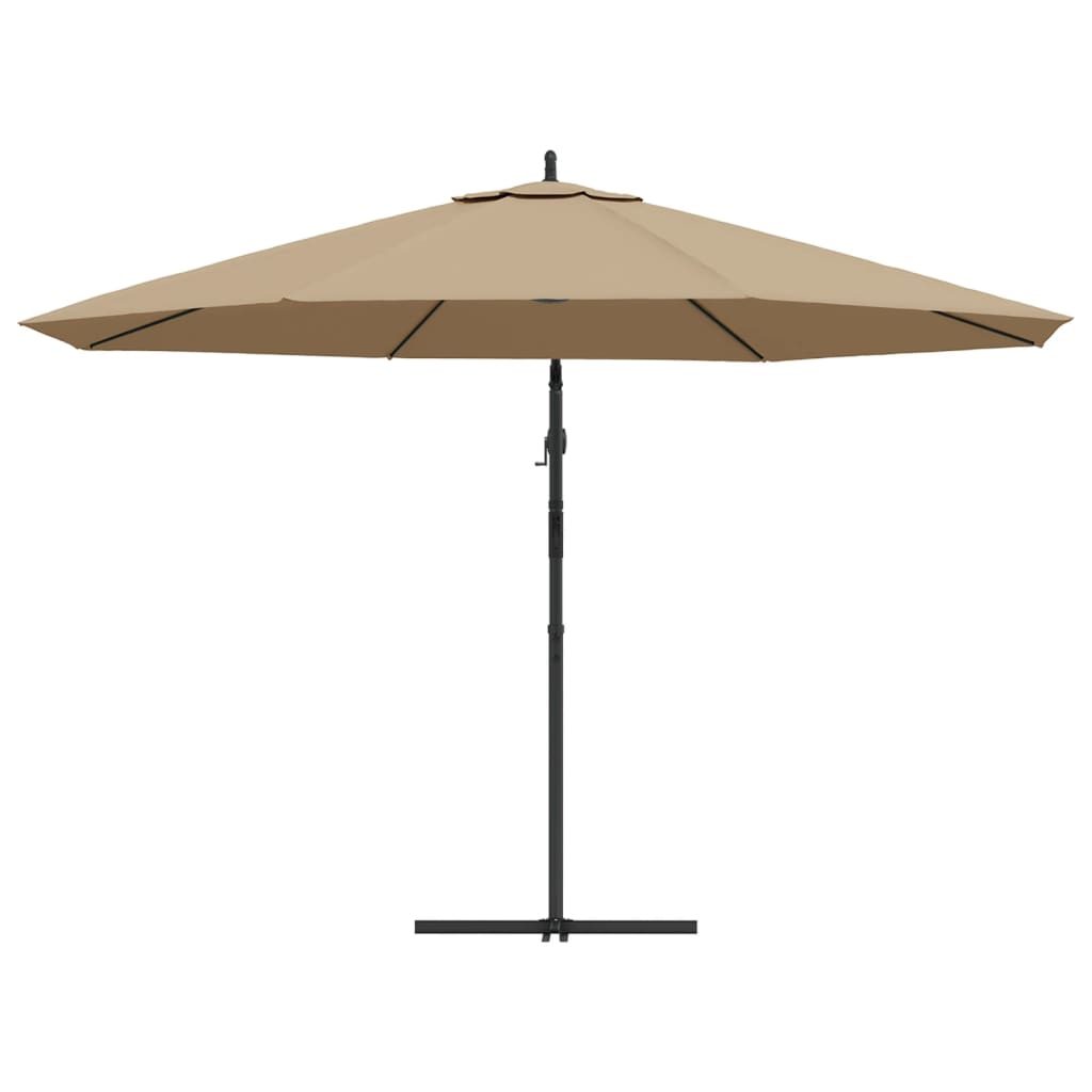 vidaXL Parasol wiszący z aluminiowym słupkiem, 350 cm, taupe