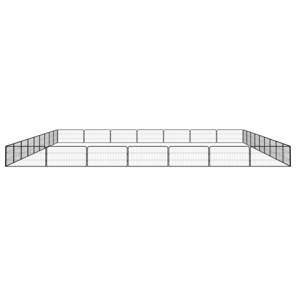 vidaXL Kojec dla psa, 32 panele, czarny, 100x50 cm, stal