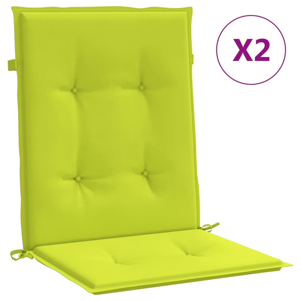 vidaXL Poduszki na krzesła ogrodowe, 2 szt., jasnozielone, 100x50x3 cm