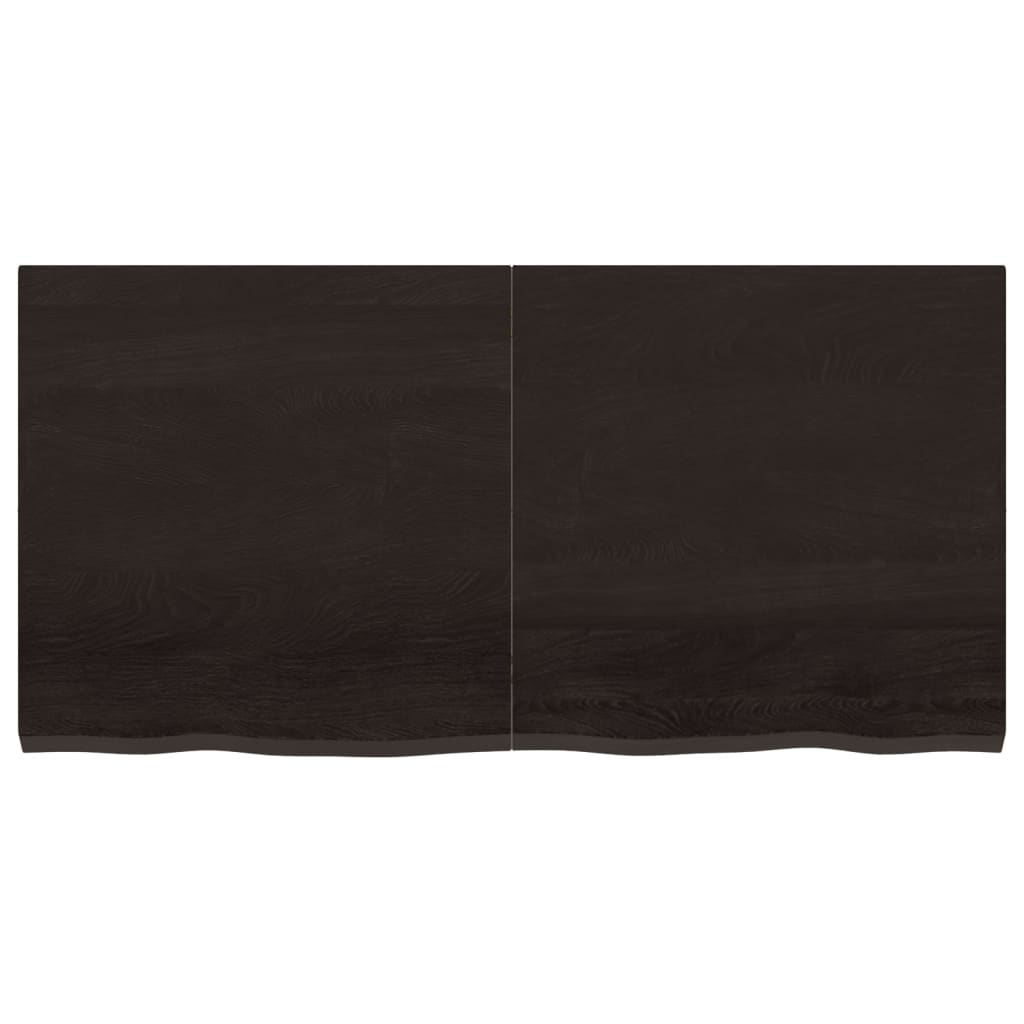 vidaXL Blat do łazienki, ciemnobrązowy, 120x60x(2-4) cm, lite drewno