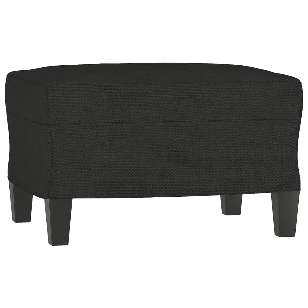 vidaXL 3-osobowa sofa z podnóżkiem, czarna, 180 cm, tkaniną