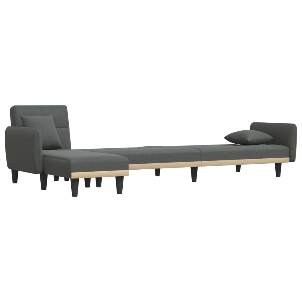 vidaXL Sofa rozkładana L, ciemnoszara, 275x140x70 cm, tkanina